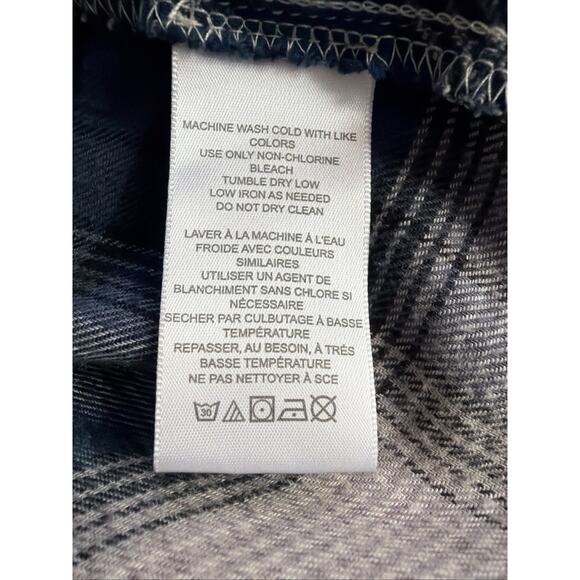 BDG blue plaid cropped flannel shirt oversized streetwear y2k bohemian medium - Picture 11 of 14